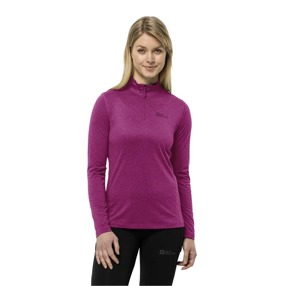 

Лонгслив Jack Wolfskin Sky Thermal Half Zip, фиолетовый