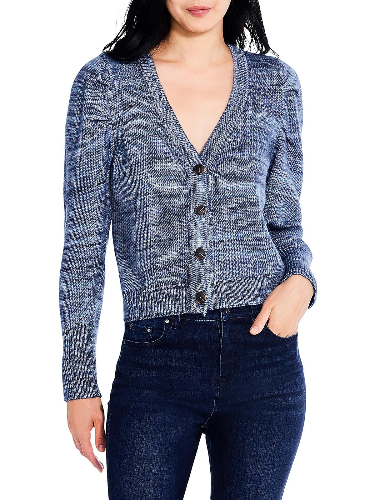 

Harvest Cardigan Womens Button Up Осенний кардиган Свитер Nic + Zoe, синий/мультиколор