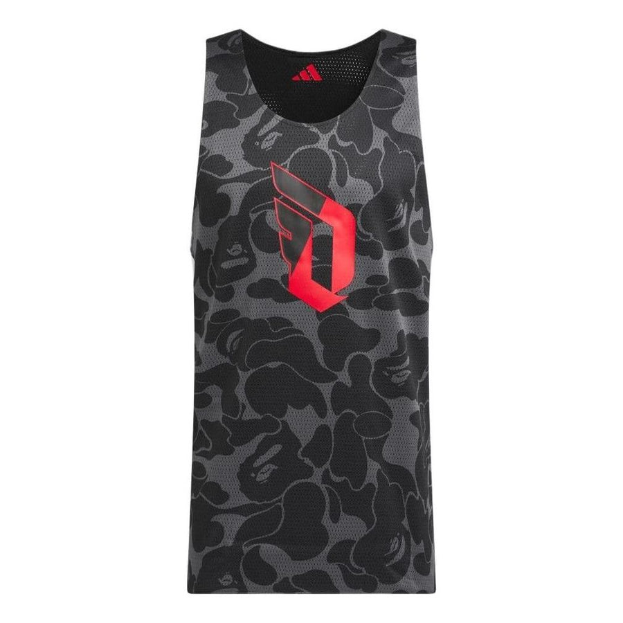 

Джерси adidas x BAPE Dame 9 Reversible Basketball Jersey 'Carbon', серый