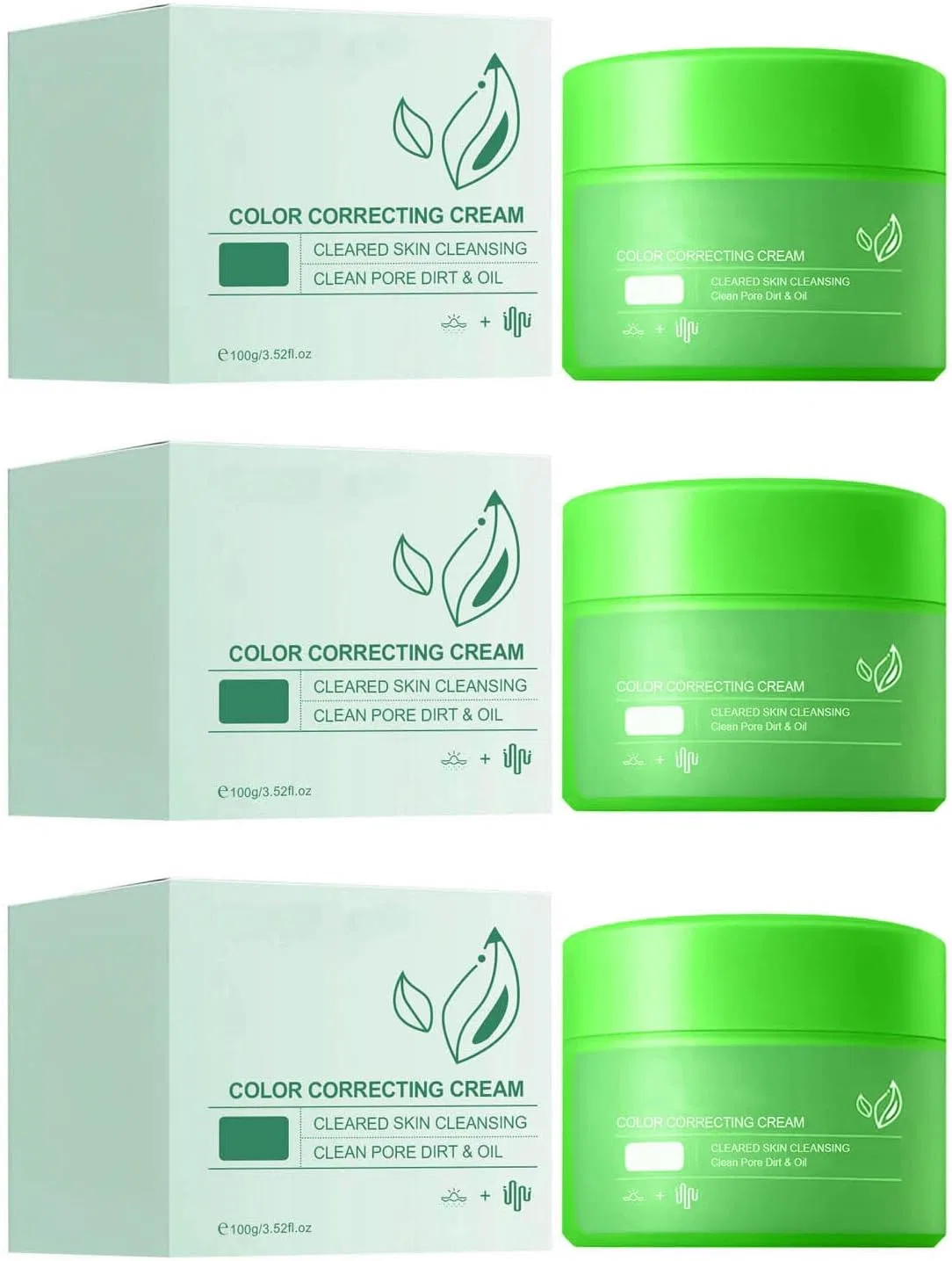 Корректирующий крем SPF зеленый 3 шт, Generic