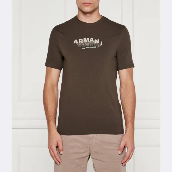 

Облегающая футболка Armani Exchange, хаки