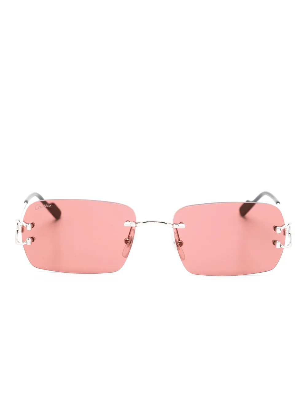 

Солнцезащитные очки в прямоугольной оправе Cartier, серебристый