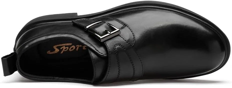 Лоферы кожаные Mens Dress Loafers Luxury Leather Slip-on Casual Business Formal Shoes Classic Prom Party Wedding Shoes, черный CHUUMEE — фото 4