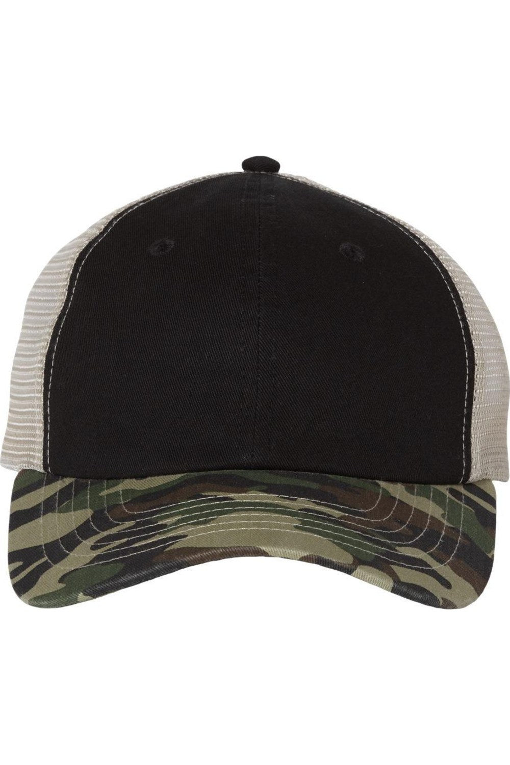 

Кепка Sportsman с контрастной строчкой и сетчатой ​​спинкой, цвет black/ camo/ stone