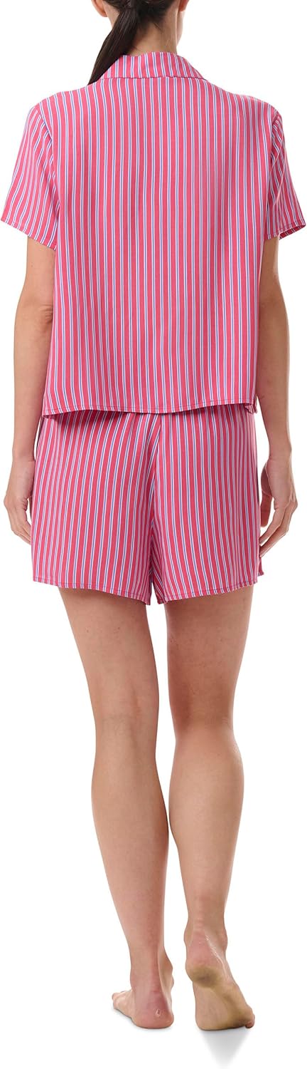 Женский пижамный комплект Tommy Hilfiger: свободный топ и боксеры с высокой талией, Heritage Pink Stripe — фото 2