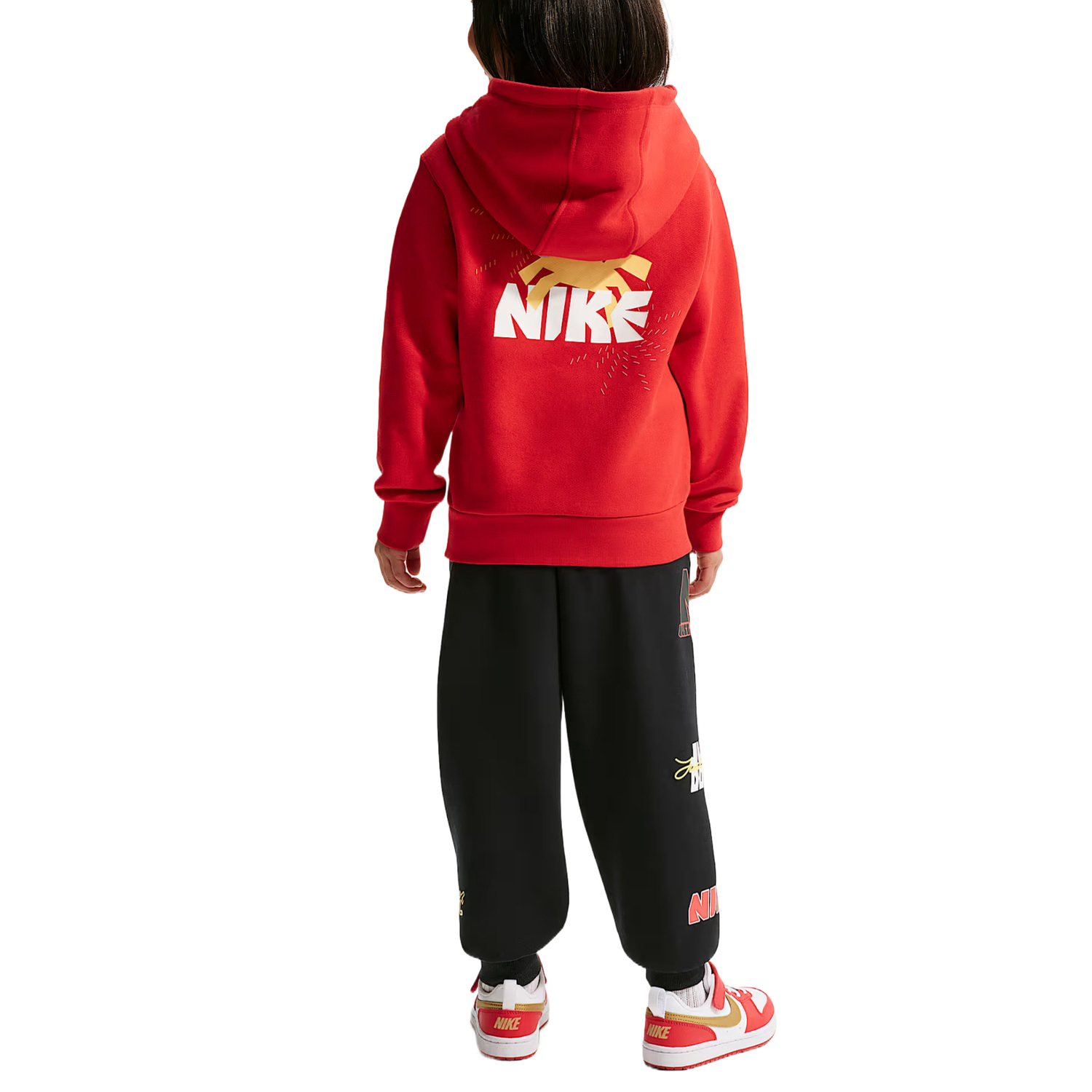 Детские вязаные спортивные штаны Nike, черный/белый/желтый/красный — фото 3
