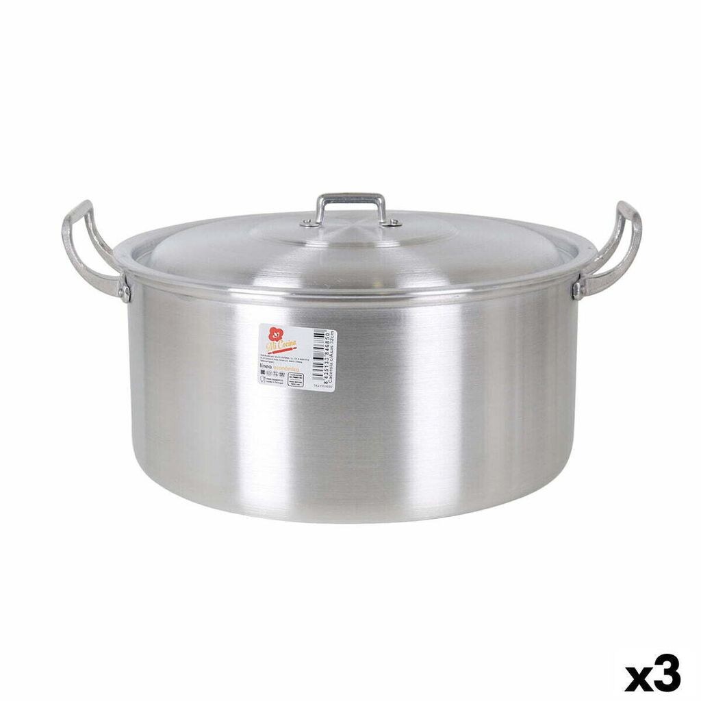 

Кастрюля с крышкой алюминиевая 41 х 33 х 19 см (3 шт.) BigBuy Cooking