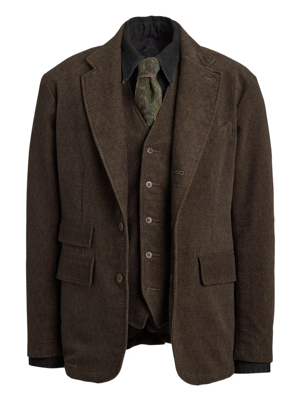 

Пиджак с узором Ralph Lauren Rrl, коричневый