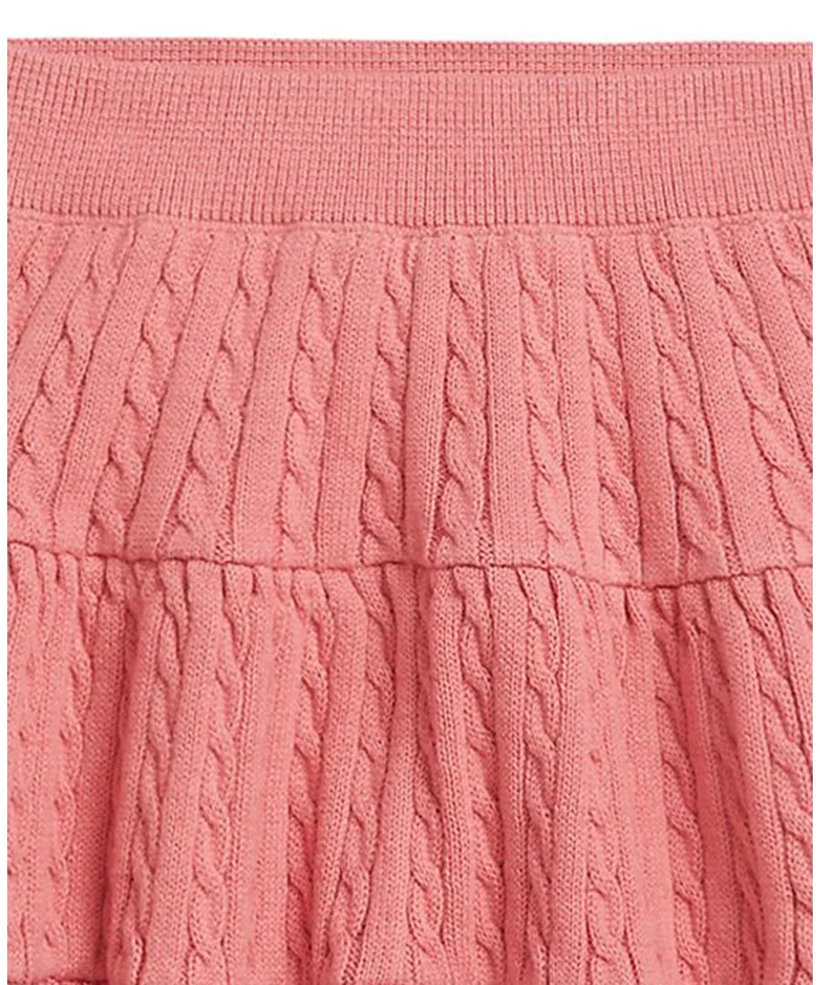 Мини-юбка с косами для девочек, размеры 2T-6X Polo Ralph Lauren, desert розовый — фото 3