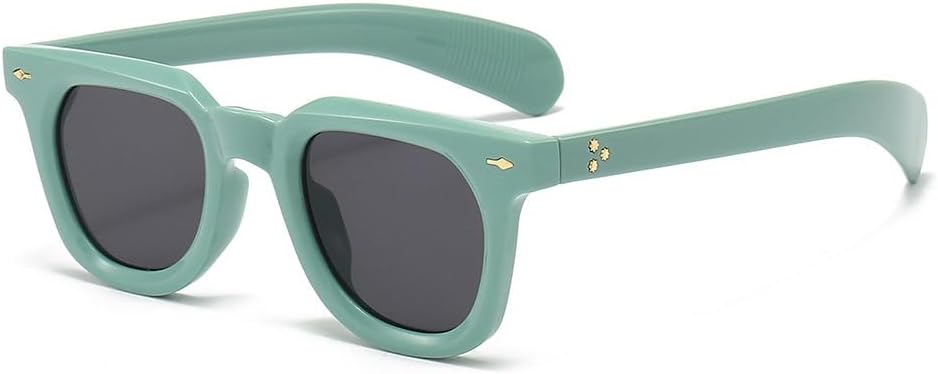 

2026 - Квадратные солнцезащитные очки для женщин с заклепками, ретро-панк, мужские солнцезащитные очки с градиентным желтым покрытием, защита от УФ-излучения UV400 MTZJH, One Color