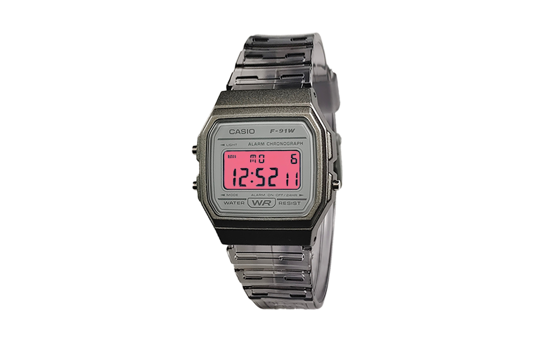 

CASIO Часы Retrofit Series Quartz Movement Resin Strap Watch Men's Watch Gray Dial, White Dial with Pink Crystal Lens