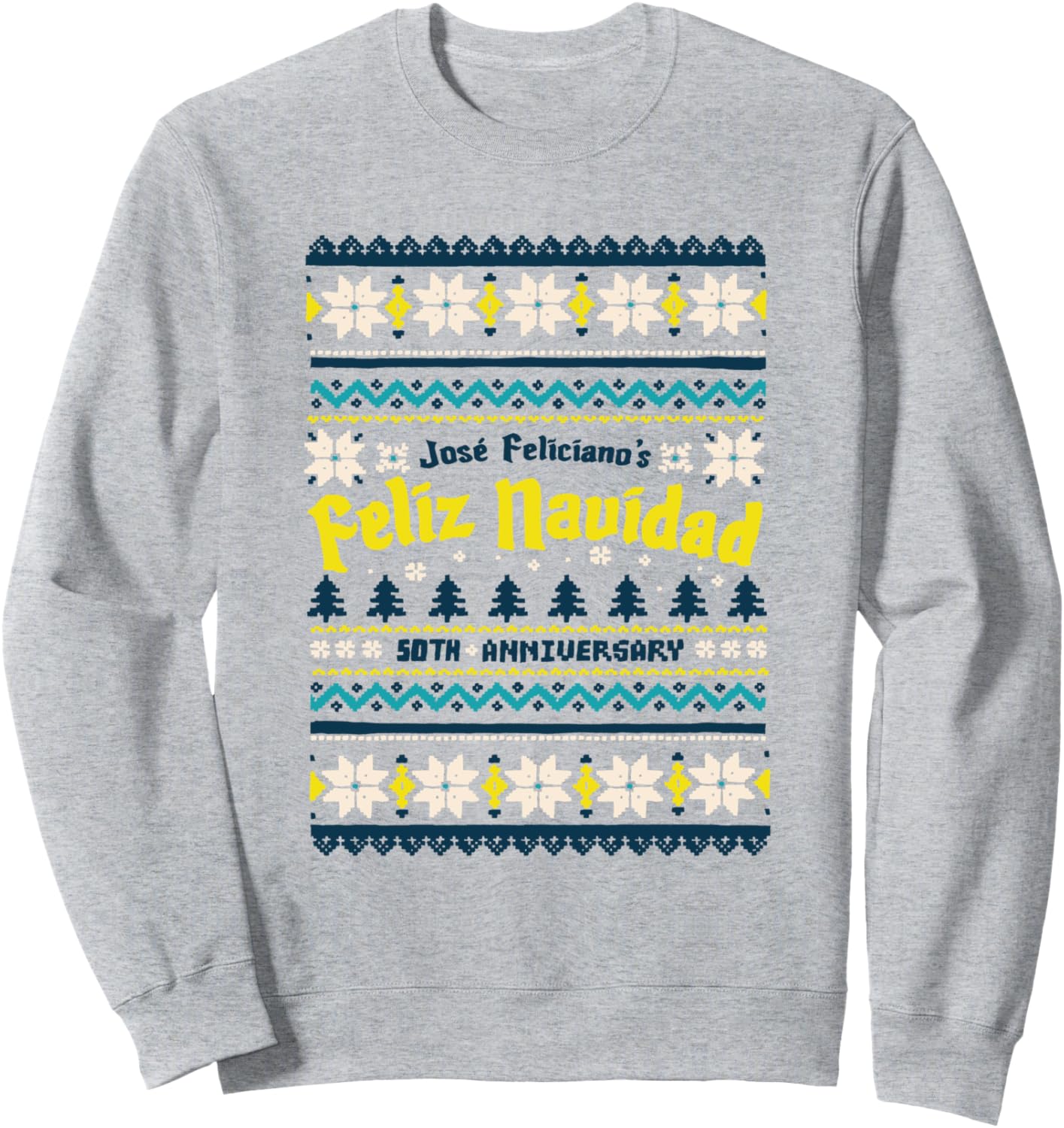 

Вязаная толстовка с рождественским узором Jose Feliciano'S Feliz Navidad 50Th Anniversary, серый