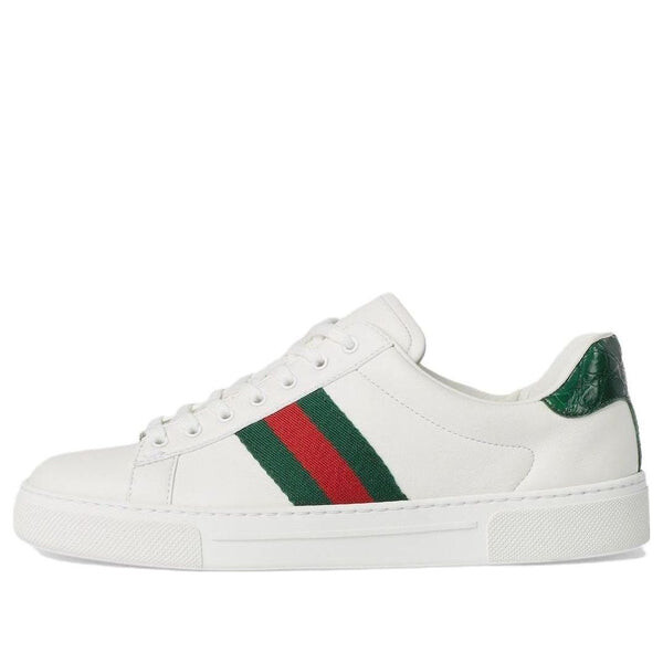 Кроссовки ace leather sneakers 'white green red' Gucci, белый