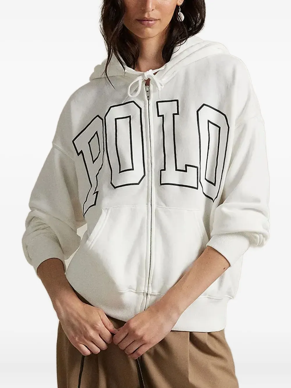 

Худи на молнии с логотипом POLO RALPH LAUREN, белый