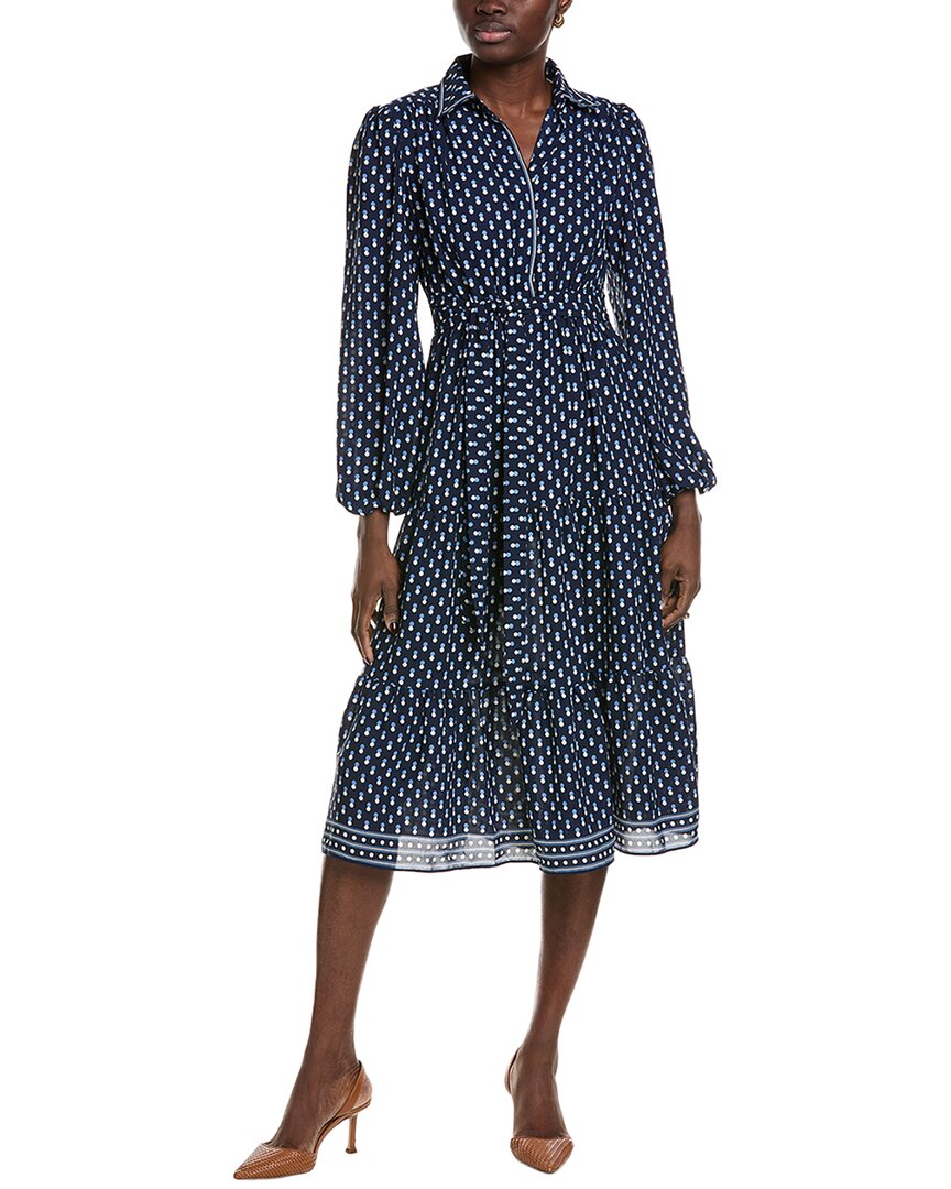 

Платье Max Studio многоуровневое миди, темно-синий