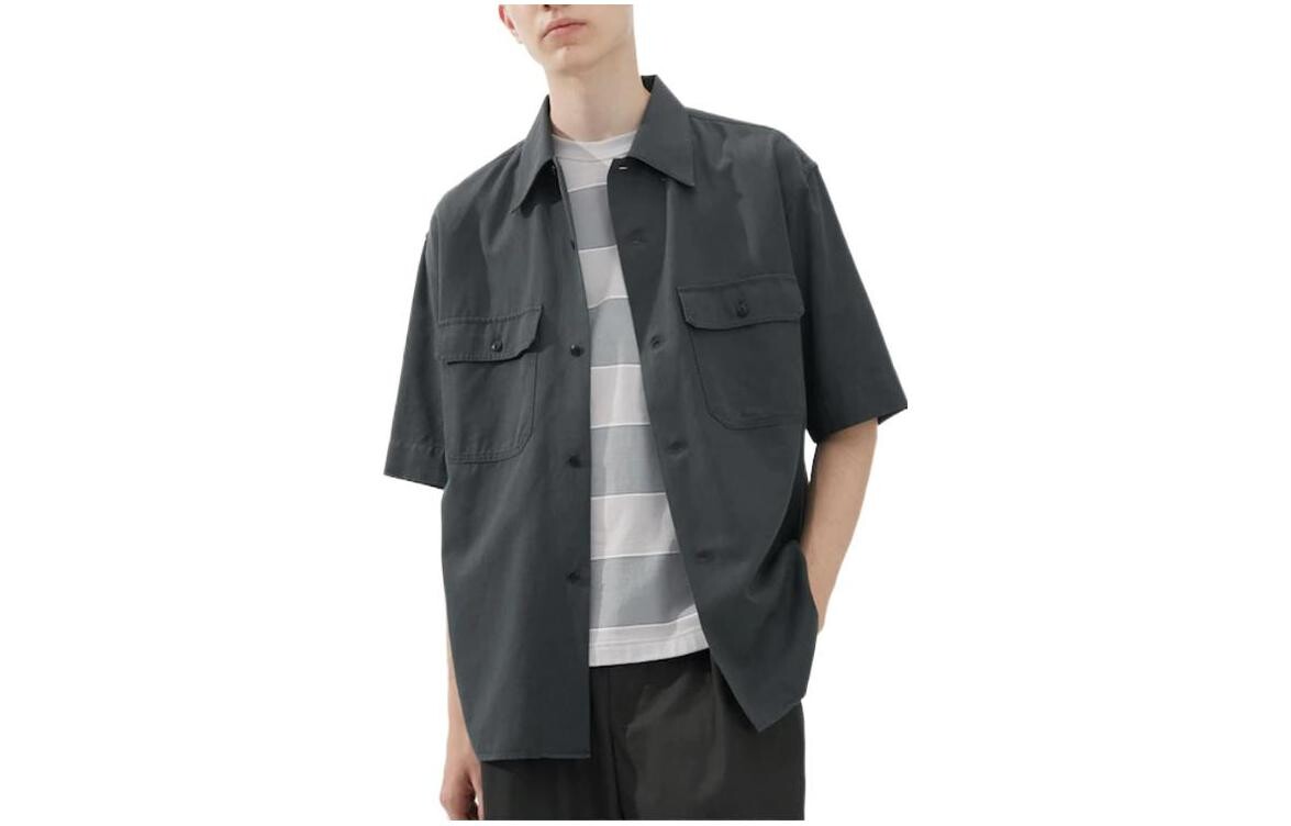 

Рубашка унисекс UNIQLO, Асфальтовый серый