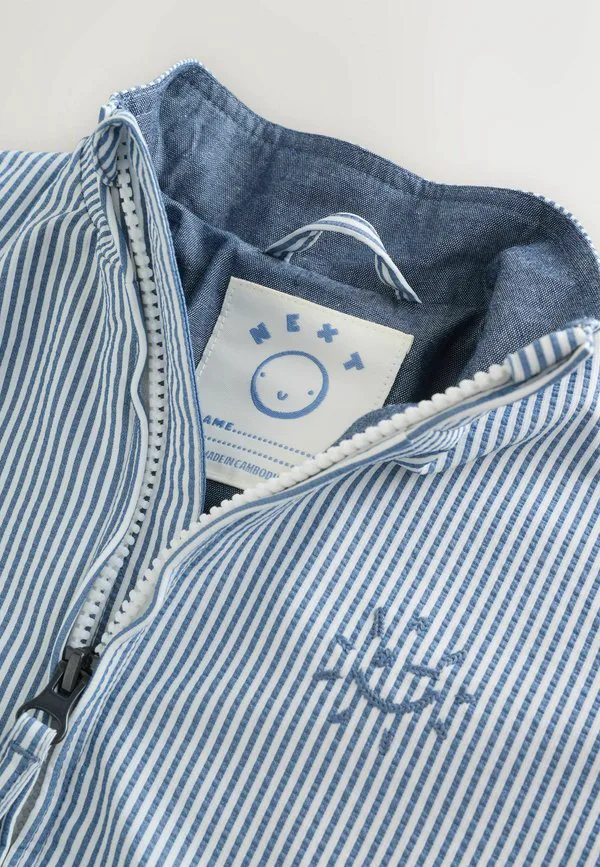 Куртка-Бомбер стандартного кроя Next, Light Blue Pinstripe — фото 2