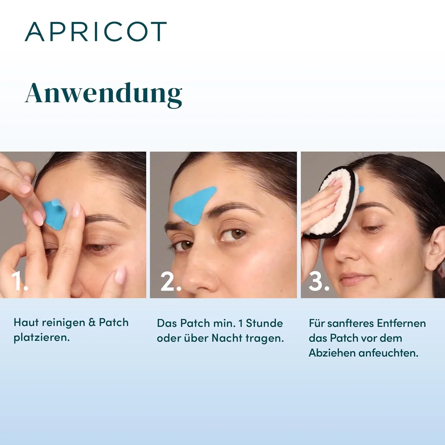 Патчи от морщин с гиалуроновой кислотой «Down the Frown» от Apricot, 120 шт. Apricot Beauty & Healthcare, Hyaluronic (Blue) For Normal To Dry Skin — фото 3