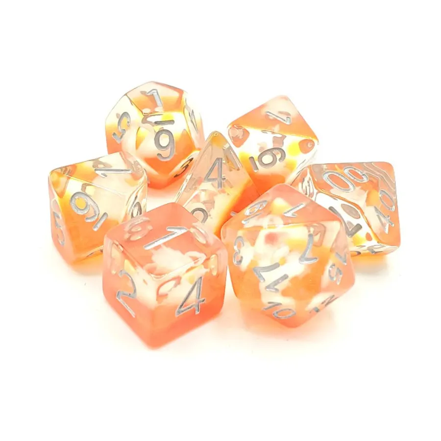 

Поли-комплект на золотом лебеде с серебром (7), Acrylic-Resin Dice - Animal Kingdom