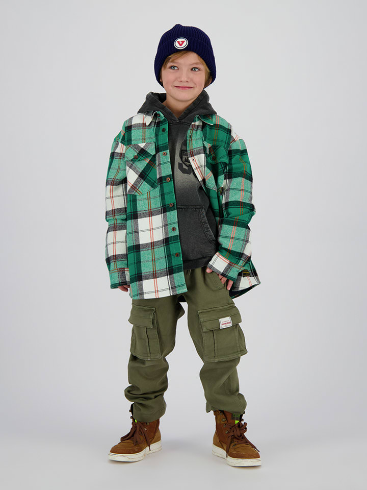 

Vingino Рубашка "Lyno" зелено-кремового цвета