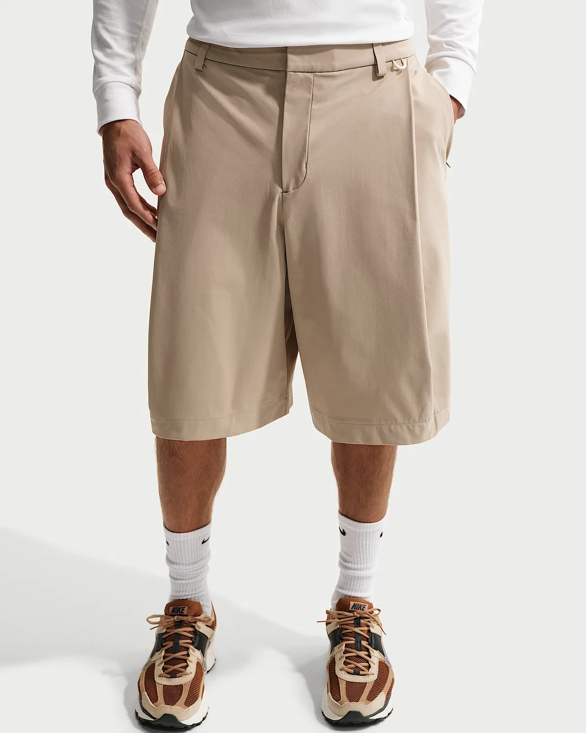 Мужские шорты Nike 24.7 PerfectStretch Dri-FIT UV 10", Desert Khaki/Sail/Khaki — фото 2