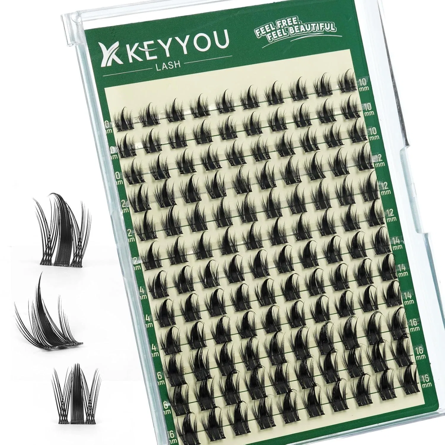 Накладные ресницы KEYYOU Manga Eyelash Tufts, D-изгиб, 10-16 мм, 120 шт. Keyyou, F02