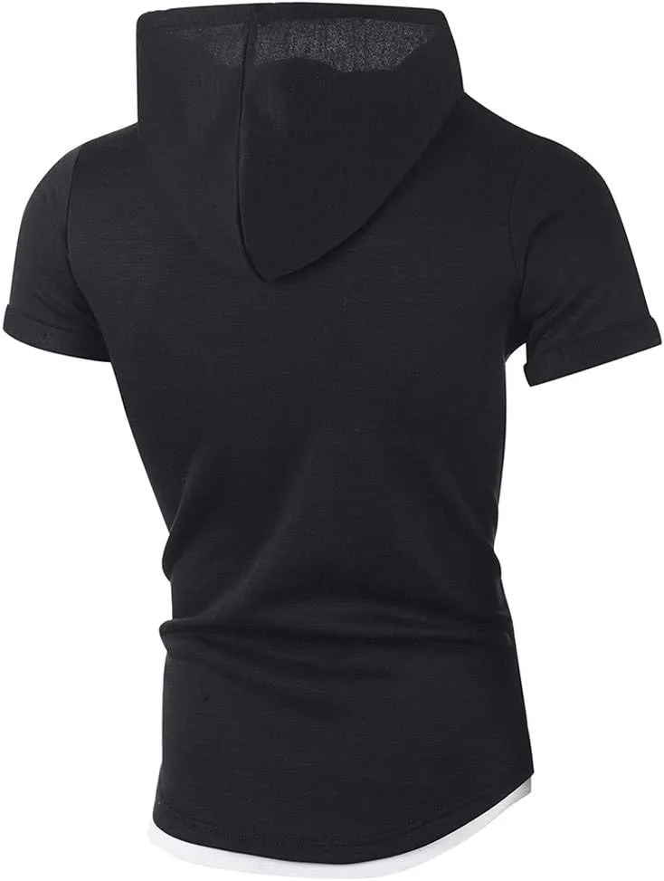

XUETON Slim Fit худи с коротким рукавом и карманами