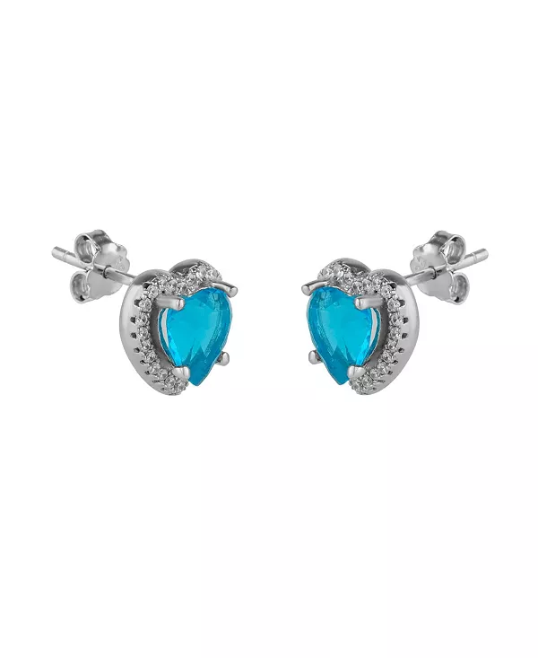 

Серьги-Гвоздики из стерлингового серебра в форме сердца синего океана Spero London, silver