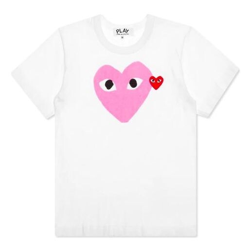 

Футболка red emblem heart t-shirt 'white/pink' Comme Des Garcons Play, белый
