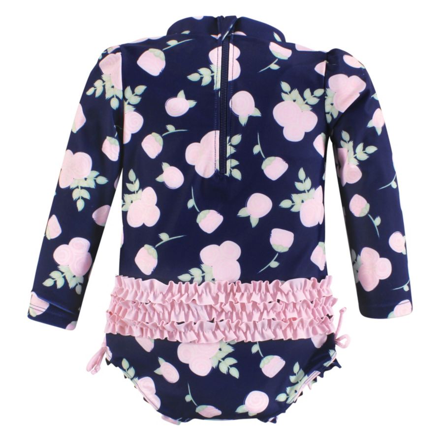 Детский купальник-рашгард с цветочным принтом Hudson Baby, Navy floral — фото 2