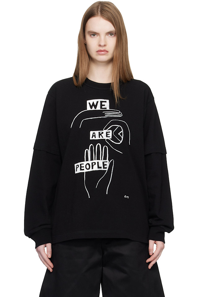 

Футболка с длинными рукавами с принтом «Geoff sacai», черный