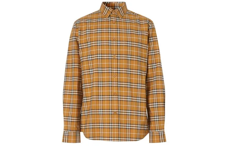Рубашка мужская Burberry Bright Toffee, академический стиль, весна-осень