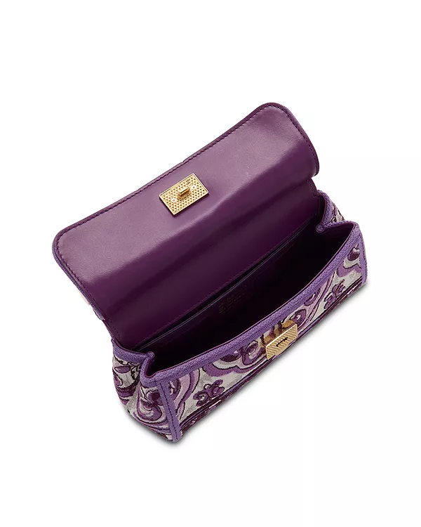 Сумка с верхней ручкой из гобелена Dolce & Gabbana, фиолетовый — фото 4