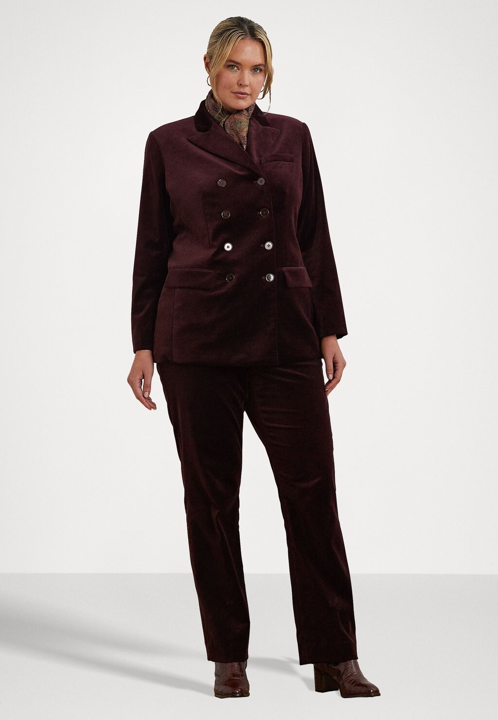 

Брюки STRETCH VELVET STRAIGHT-LEG PANT Lauren Ralph Lauren Woman, черный