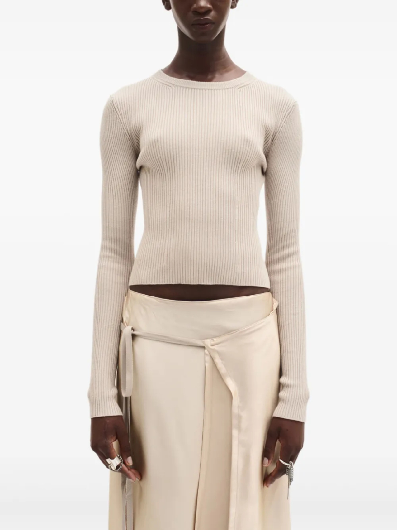 

Ann Demeulemeester укороченный свитер Kati, нейтральный