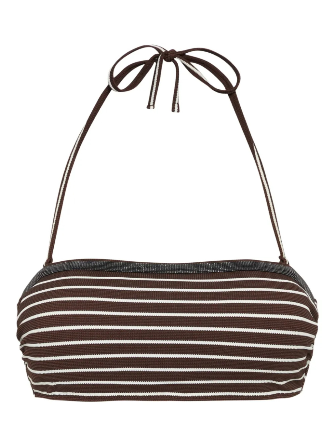 

Brunello Cucinelli топ бикини с декором Monili, коричневый
