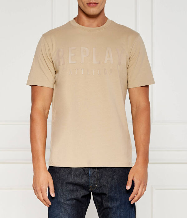 

Футболка Replay Regular Fit, бежевый