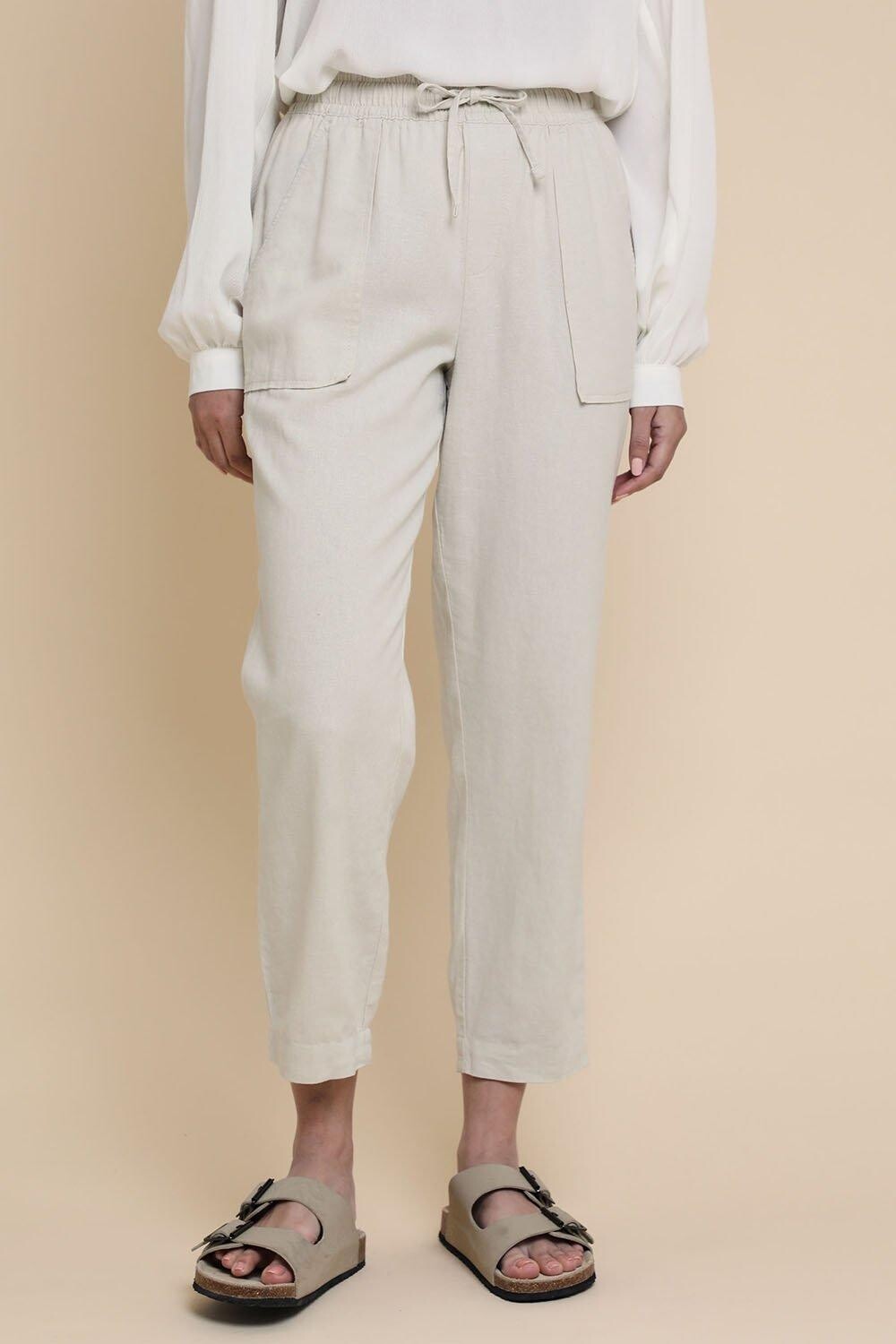

Брюки-зауженные брюки из льна Petite с узором «палисандр» Threadbare, бежевый