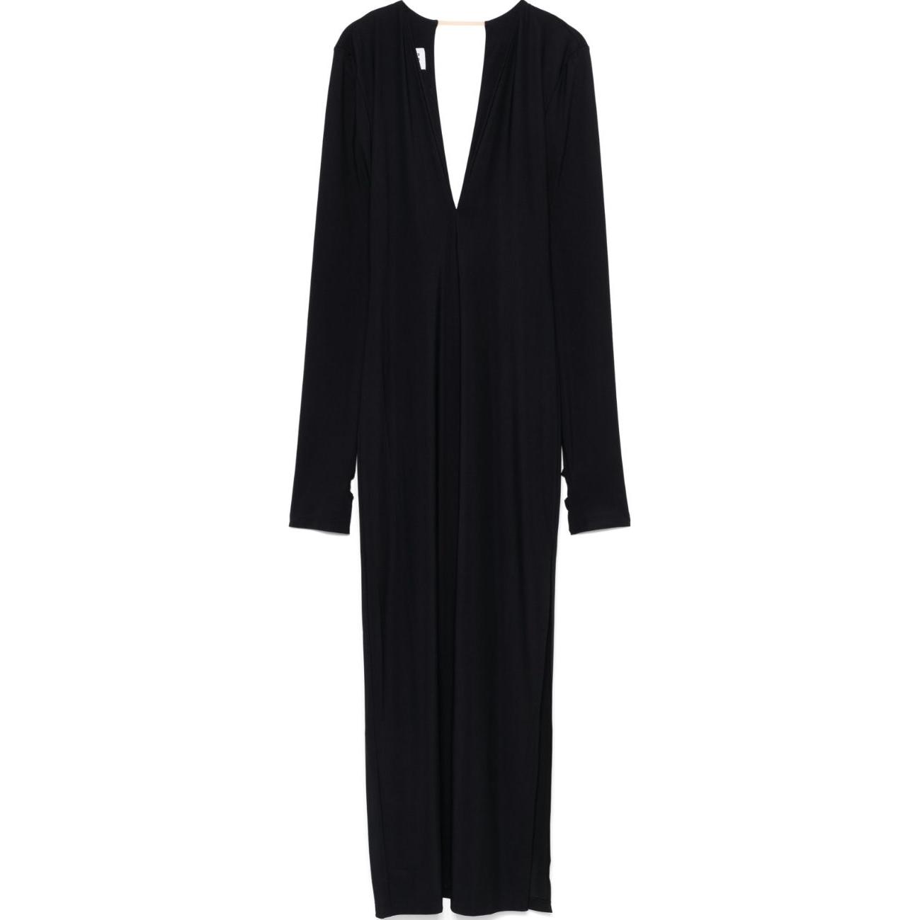 

Футболка с V-образным вырезом и длинными рукавами MM6 Maison Margiela, черный