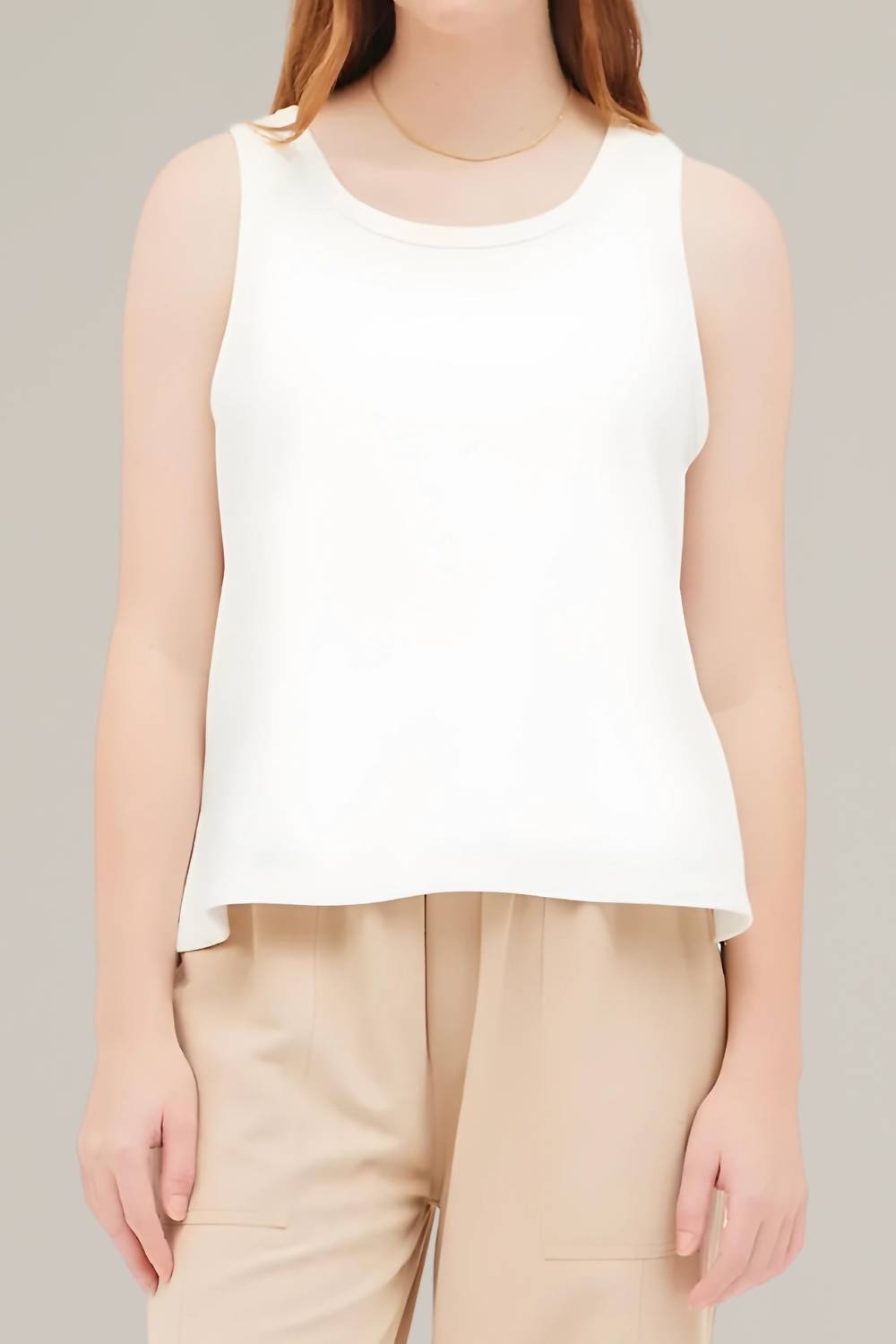 

Майка из махровой ткани с боковыми разрезами цвета Off White GRADE & GATHER
