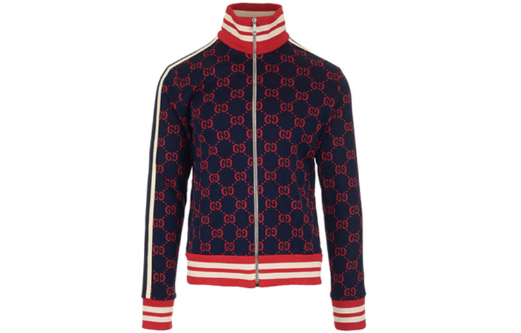 

GUCCI Джаккардовая хлопковая куртка, Blue Red