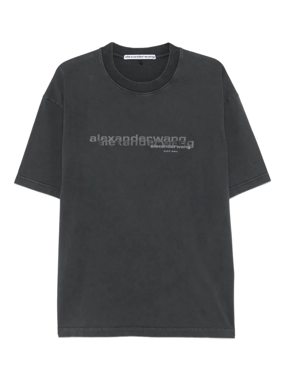 

Хлопковая футболка с логотипом Alexander Wang, серый