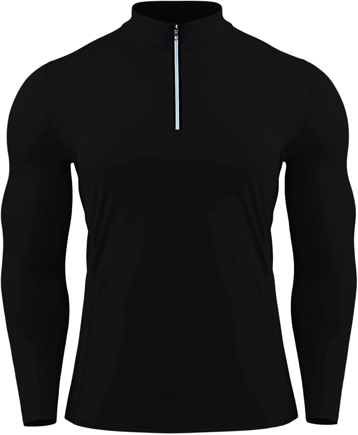 

Мужская спортивная футболка с длинным рукавом, воротником-стойкой и молнией