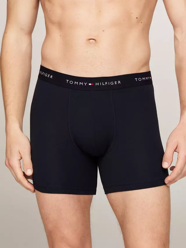 Трусы Tommy Hilfiger Essential Logo Waistband 3 шт, цвет red/white/d sky — фото 2