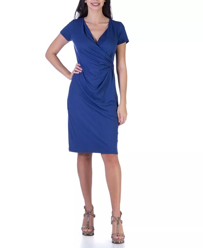 

Платье с имитацией запаха и рукавами-крылышками 24seven Comfort Apparel, синий