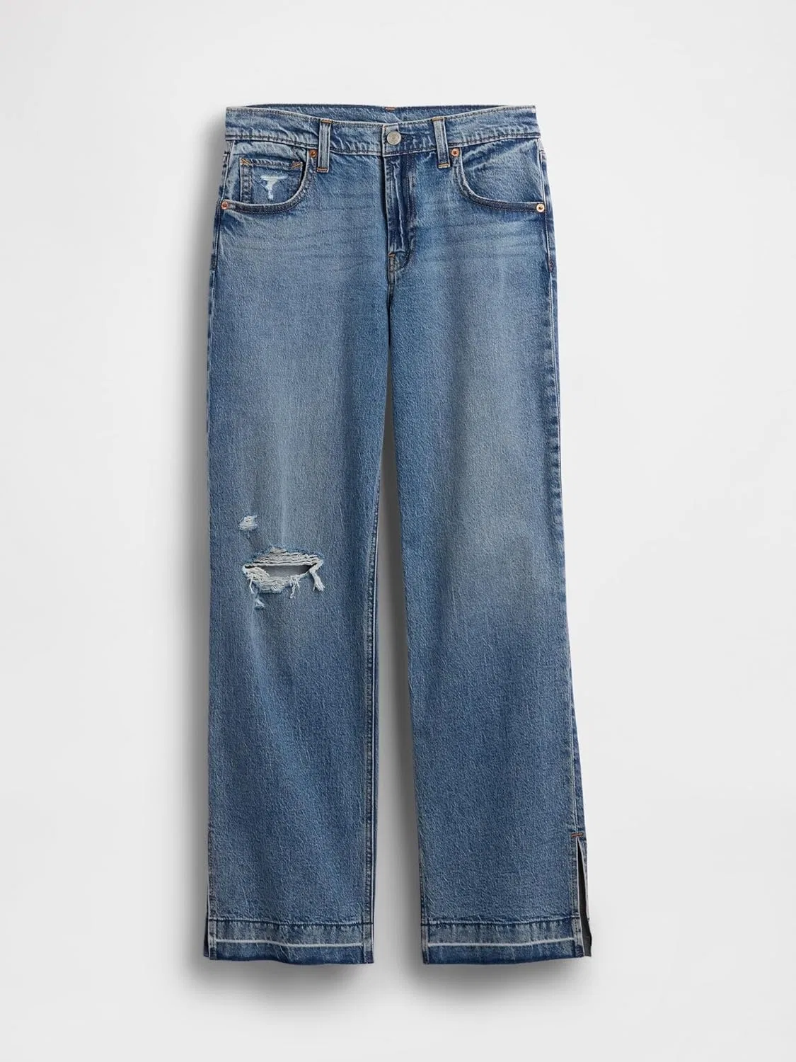Джинсы GAP 90's Low Rise Loose, Destroy Medium Wash — фото 2