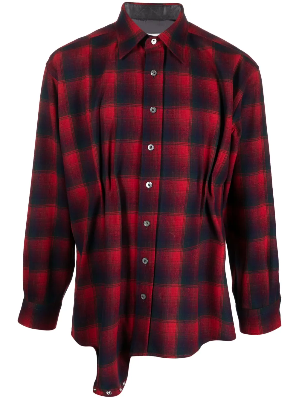 

Шерстяная рубашка в клетку из коллаборации с Pendleton MAISON MARGIELA, красный