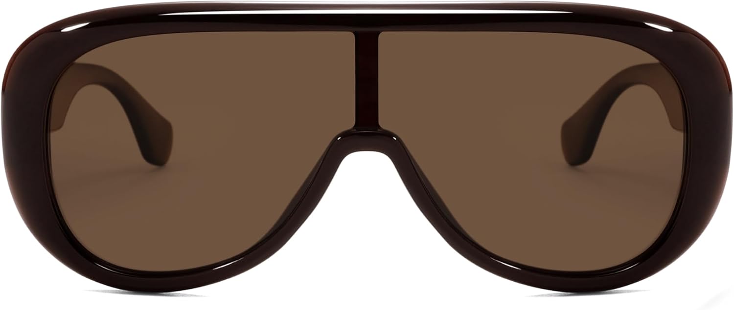 

Солнцезащитные очки-авиаторы VANLINKER большого размера, квадратной формы, модные, цельные, с поляризованными линзами, в стиле ретро-футуризма, модель VL9888, C4-red-brown/Brown