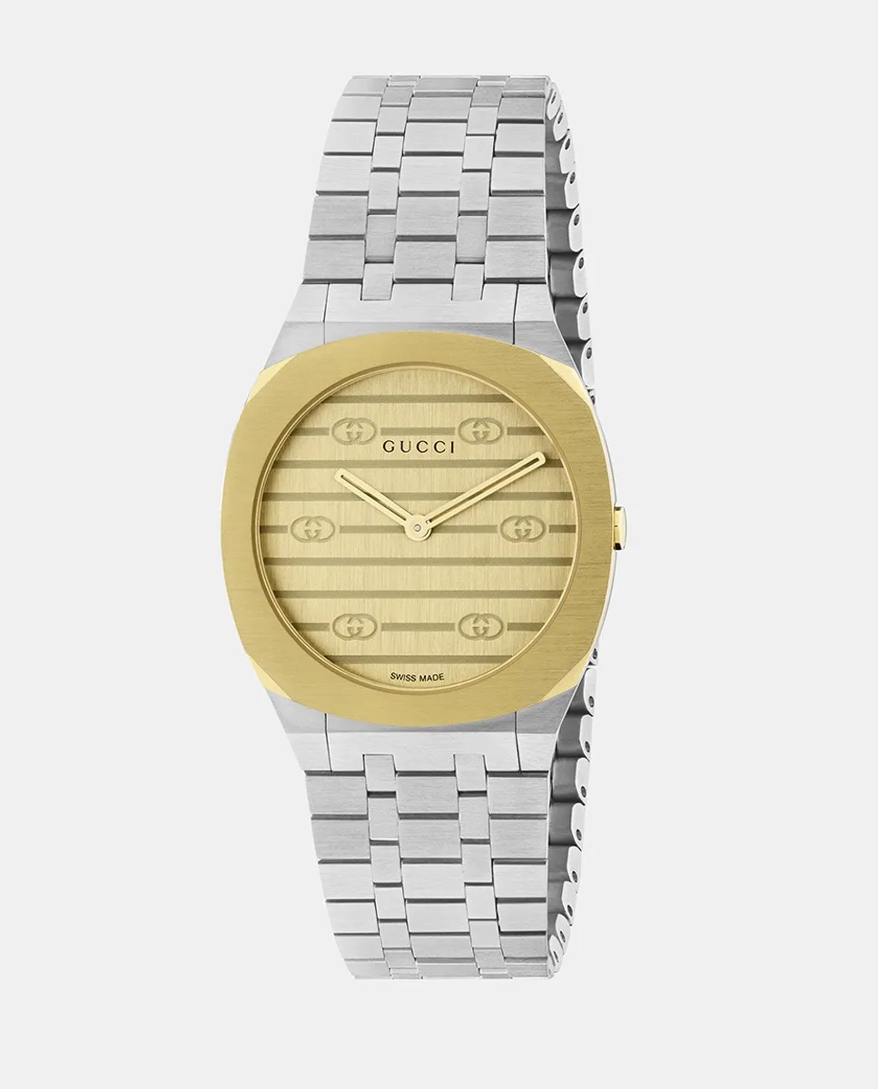 

25H YA163502 Женские стальные часы Gucci, серебряный