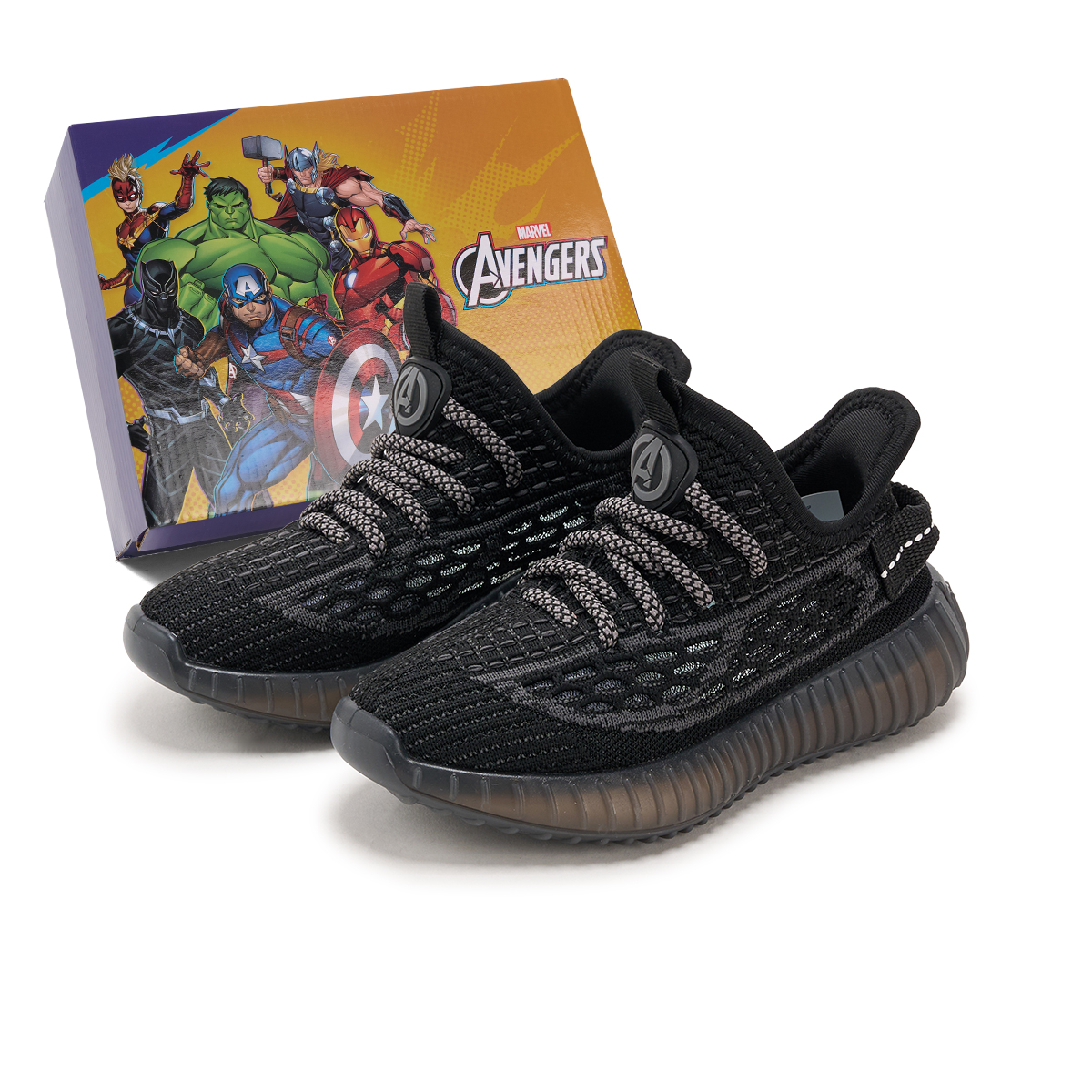 

Кроссовки Marvel Series с противоскользящей подошвой, амортизирующие, износостойкие, дышащие, с низким верхом для детей Disney, черный